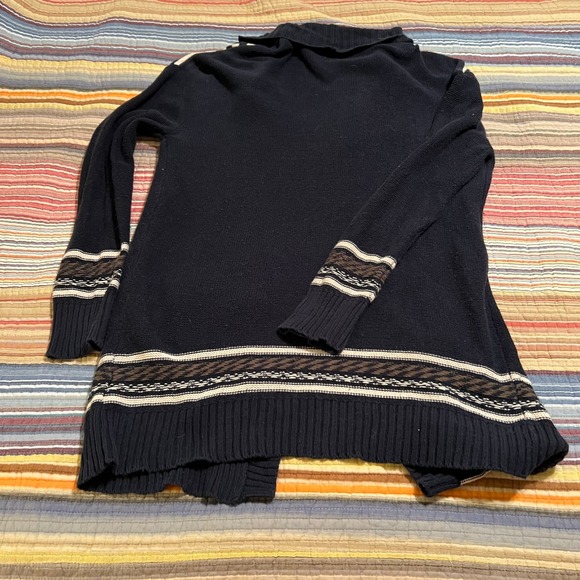 ABOUND Women Navy Blue Cable Knit Shawl Collar Long Cardigan Sweater Size L - Picture 3 of 7